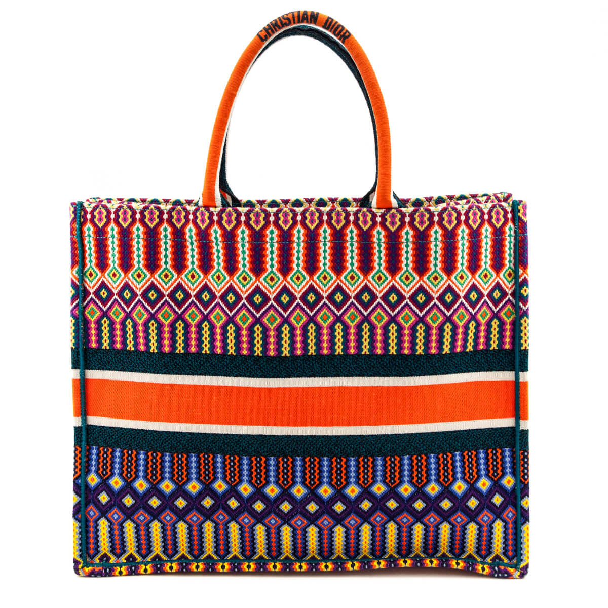 Dior Multicolor Embroidered Large Book Tote