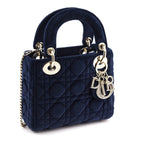 Dior Navy Velvet Mini Lady Dior