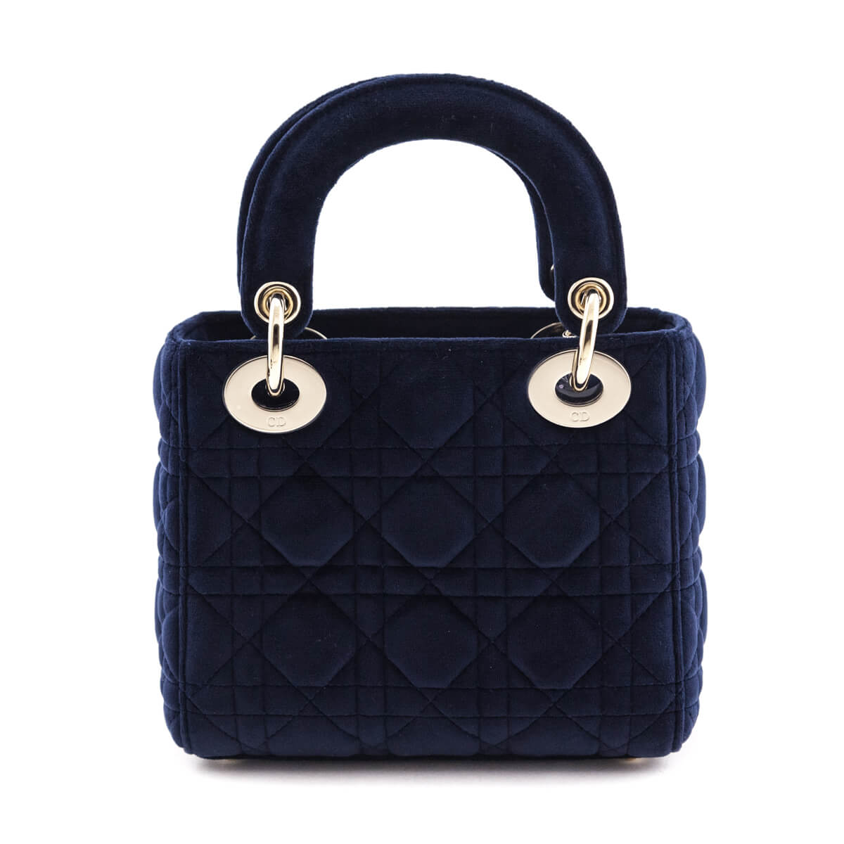 Dior Navy Velvet Mini Lady Dior