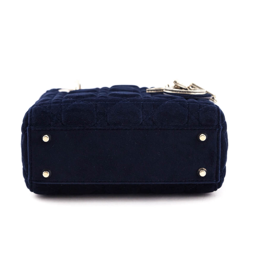 Dior Navy Velvet Mini Lady Dior