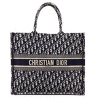 Dior Navy & Cream Oblique Large Book Tote