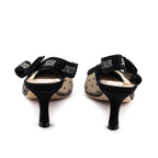 Dior Nude & Black Mesh & Strass J'Adior Slingback Pumps Size US 6 | EU 36