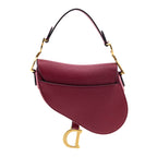 Dior Red Grained Calfskin Mini Saddle Bag