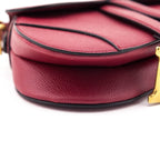 Dior Red Grained Calfskin Mini Saddle Bag
