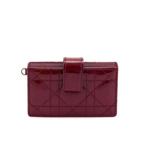 Dior Red Patent Card Case Wallet