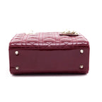 Dior Red Patent Quilted Cannage Small Lady Dior Bag