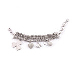 Dior Silver Crystal Embellished Charms Bracelet