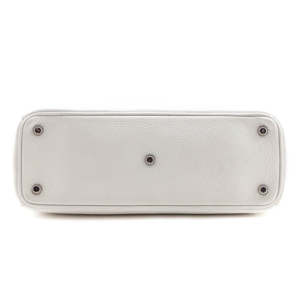 Dior White Calfskin Medium Diorissimo Tote
