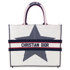 Dior White Canvas Embroidered Large Dioralps Book Tote