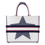 Dior White Canvas Embroidered Large Dioralps Book Tote