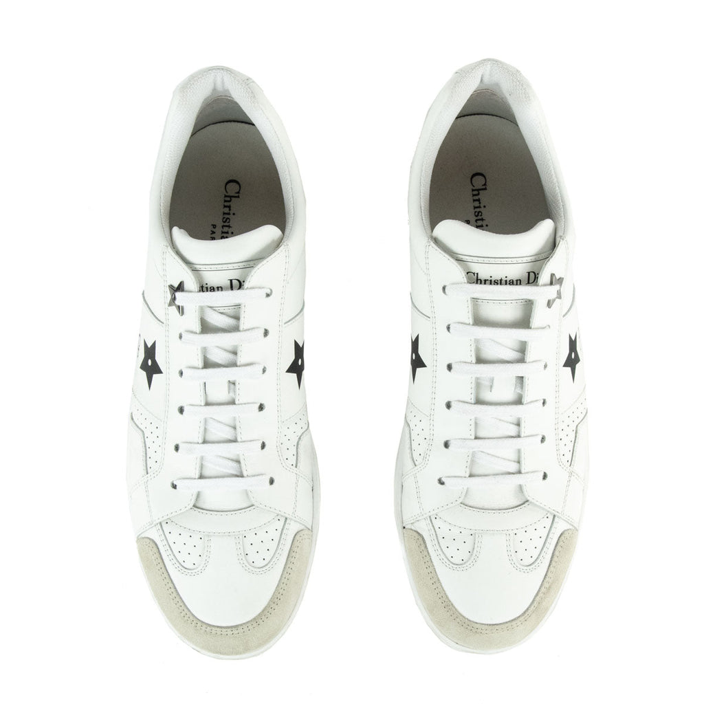 Dior White Leather Star Low Top Sneakers Size US 10 | EU 40