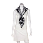 Dior White & Black Plan de Paris Silk Scarf 90