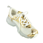 Dior White & Gold Vibe Chunky Sneakers Size US 8 | EU 38