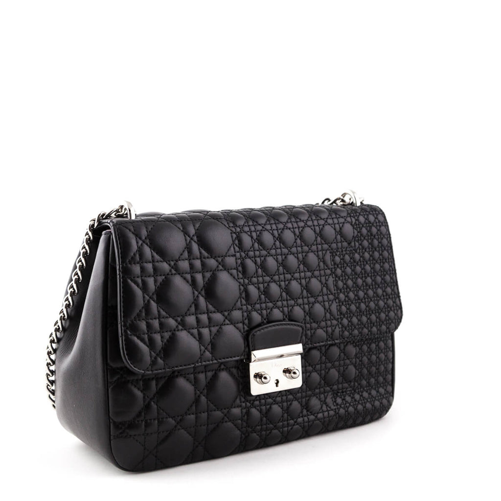 Dior Black Mini Cannage Calfskin Miss Dior Shoulder Bag