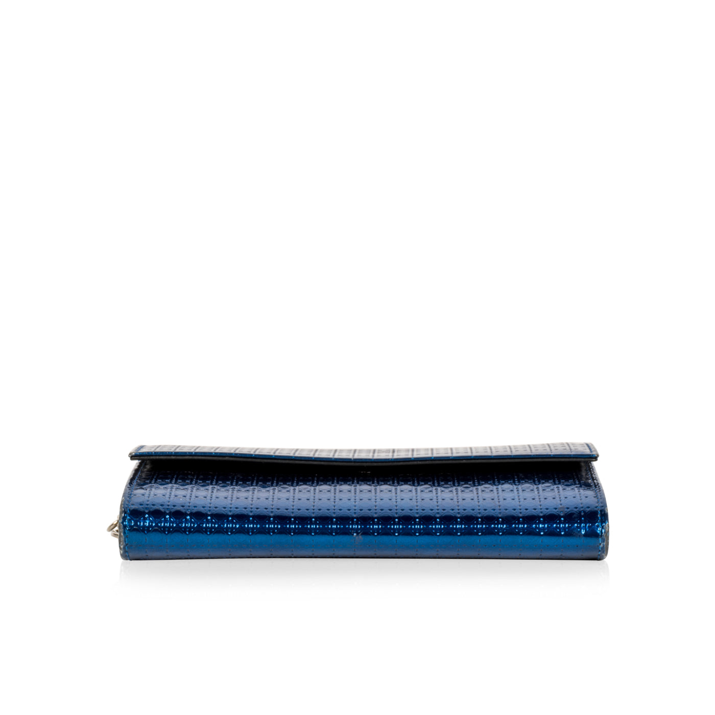 Dior Cannage Metallic Wallet Blue