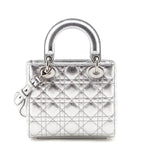 Dior Silver Cannage Cruise 2017 Collection Small Lady Dior Bag