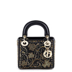Dior Black Calfskin Mini Clovers Lady Dior