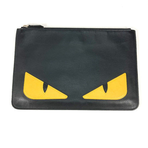 FENDI Clutch bag 7N0078 leather black monster Women