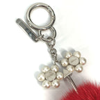 FENDI charm Metal, Fur Silverx red fur Bag Bugs Monster Studs Women