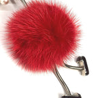 FENDI charm Metal, Fur Silverx red fur Bag Bugs Monster Studs Women