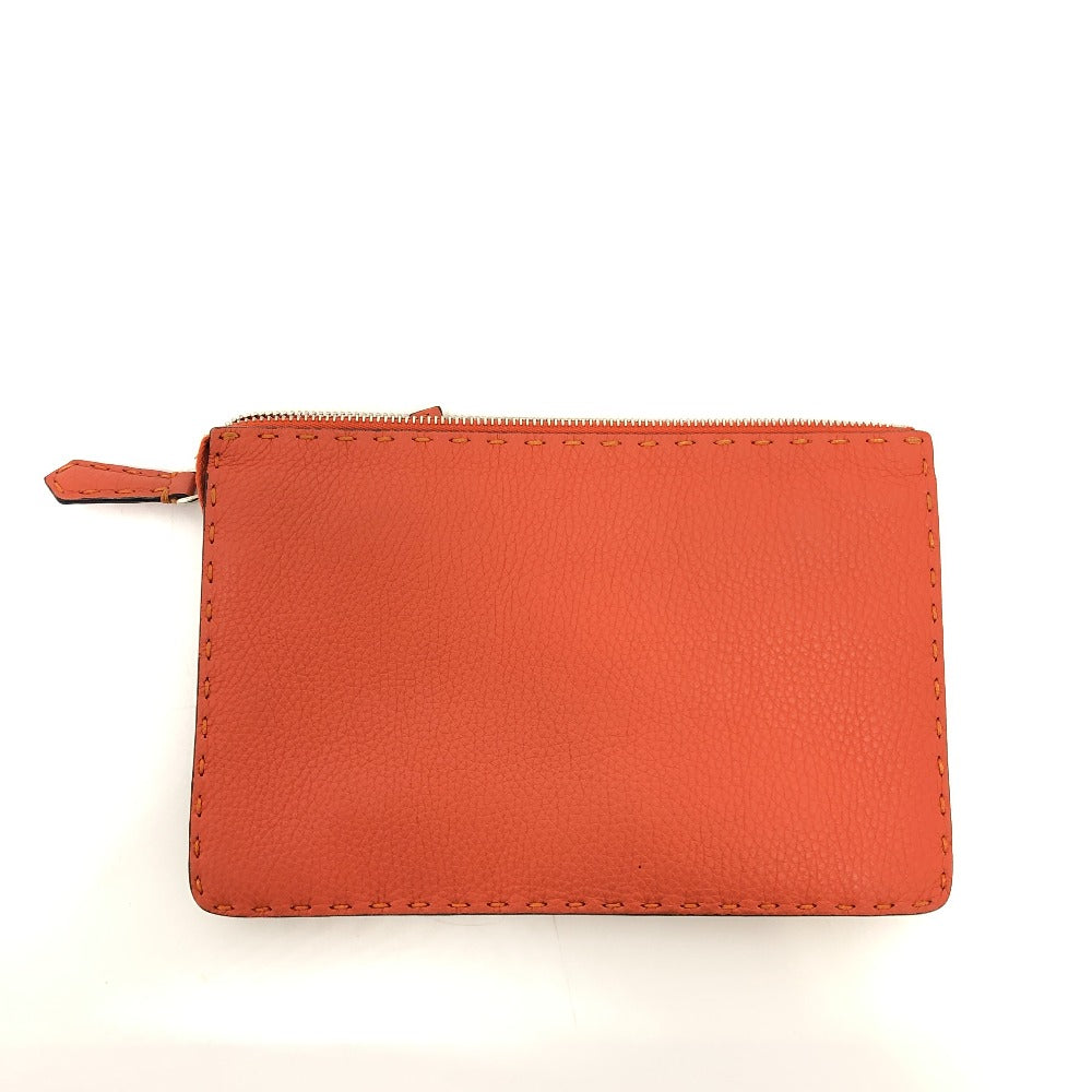 FENDI Clutch bag 7VA350 leather Orange Celeria unisex(Unisex)