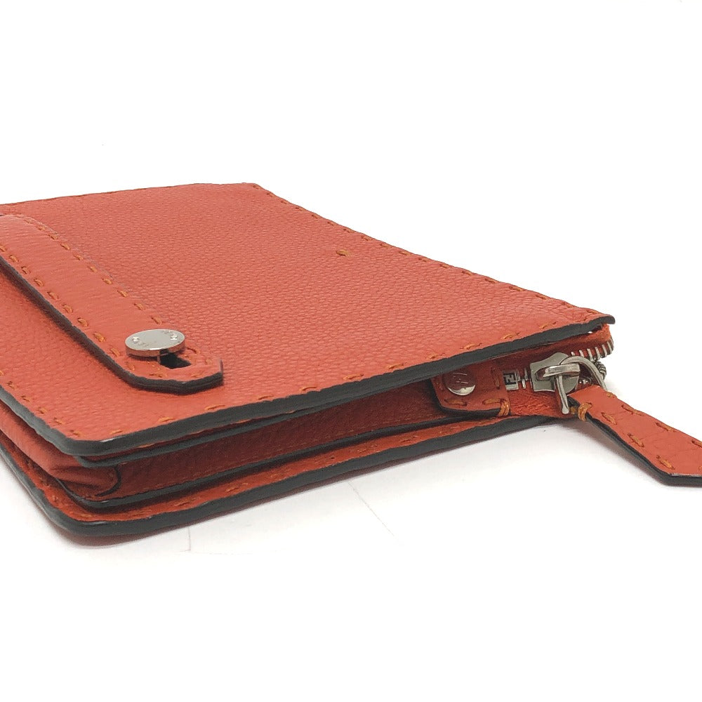 FENDI Clutch bag 7VA350 leather Orange Celeria unisex(Unisex)