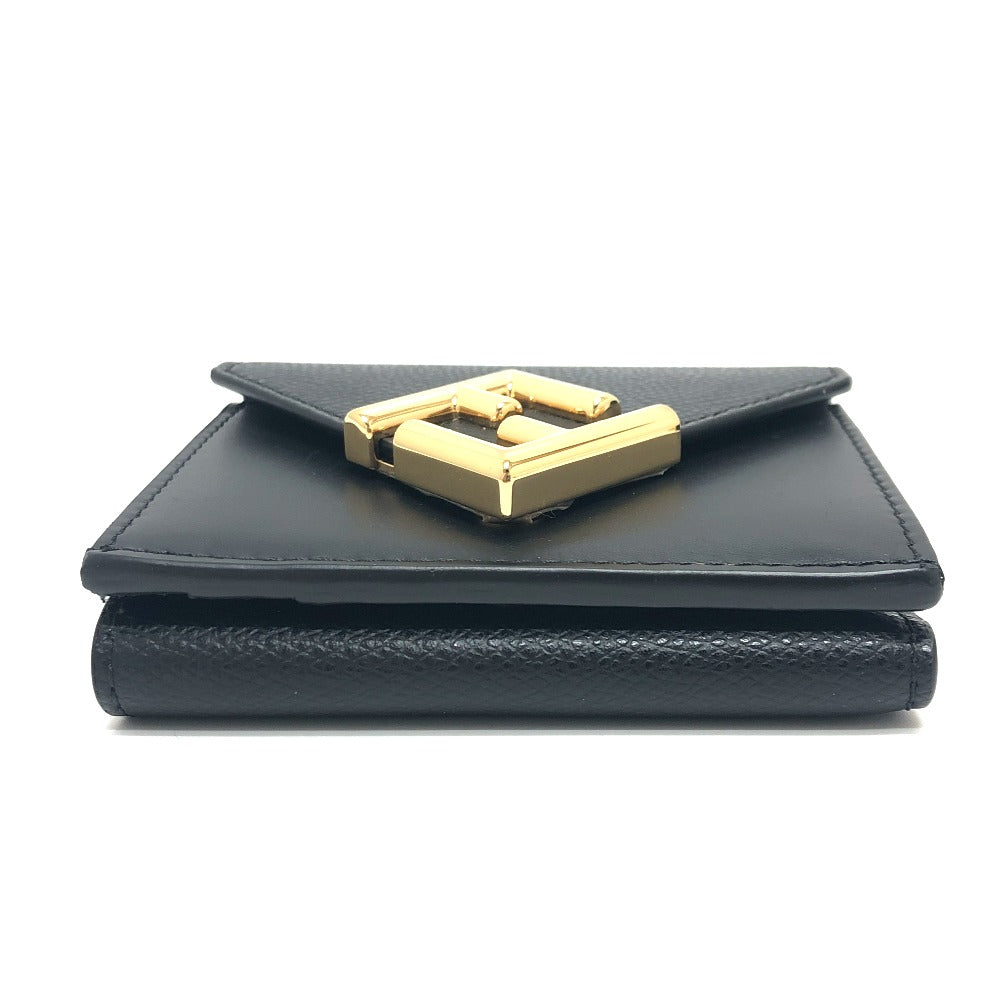 FENDI Trifold wallet 8M0480 leather black FF Diamond Women