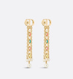 Dioriviera Petit Cd Earrings Gold Finish Metal With White Resin Pearls And Multicolor Lacquer