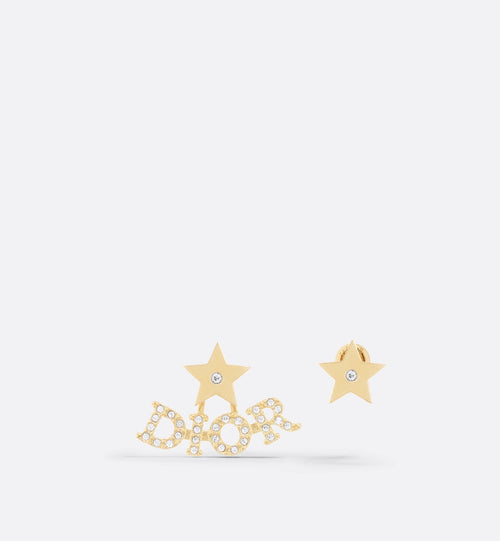 DioREvolution Earrings Gold Finish Metal And Silver-Tone Crystals