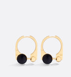 Medium Dior Tribales New Look Earrings Gold Finish Metal And Matte Black Resin Pearls