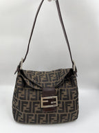Fendi Mini Mamma Baguette in Brown Zucca Canvas