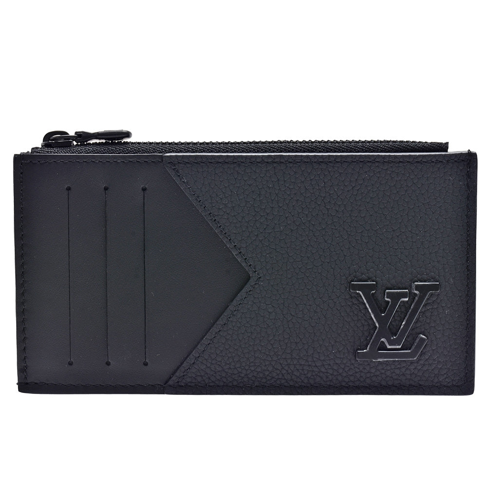 Louis Vuitton COIN CARD HOLDER 8 BLACK AEROGRAM CALFSKIN