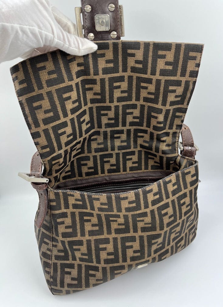 Fendi Mamma Baguette in Brown Zucca Canvas