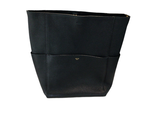 Celine Black Leather Bucket Bag