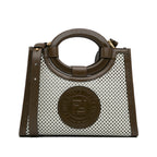 White Fendi Small Perforated Runaway Tote Bag Satchel