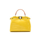 Fendi Yellow Crocodile Peekaboo Iconic Mini