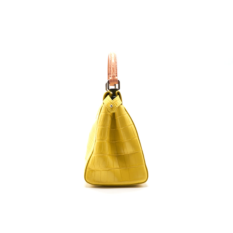 Fendi Yellow Crocodile Peekaboo Iconic Mini