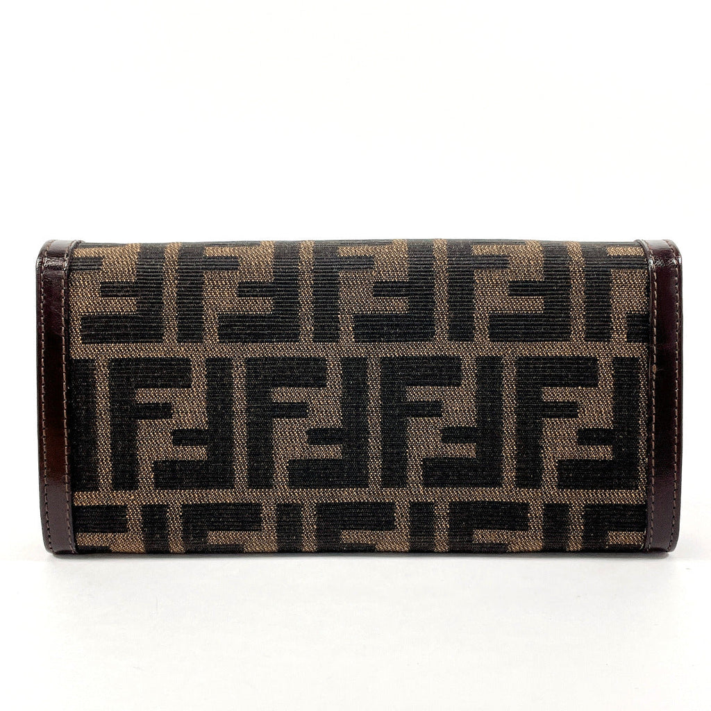 Fendi Zucca Canvas Leather Long Wallet