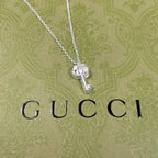 Gucci Silver Double G Key Arabesque Necklace