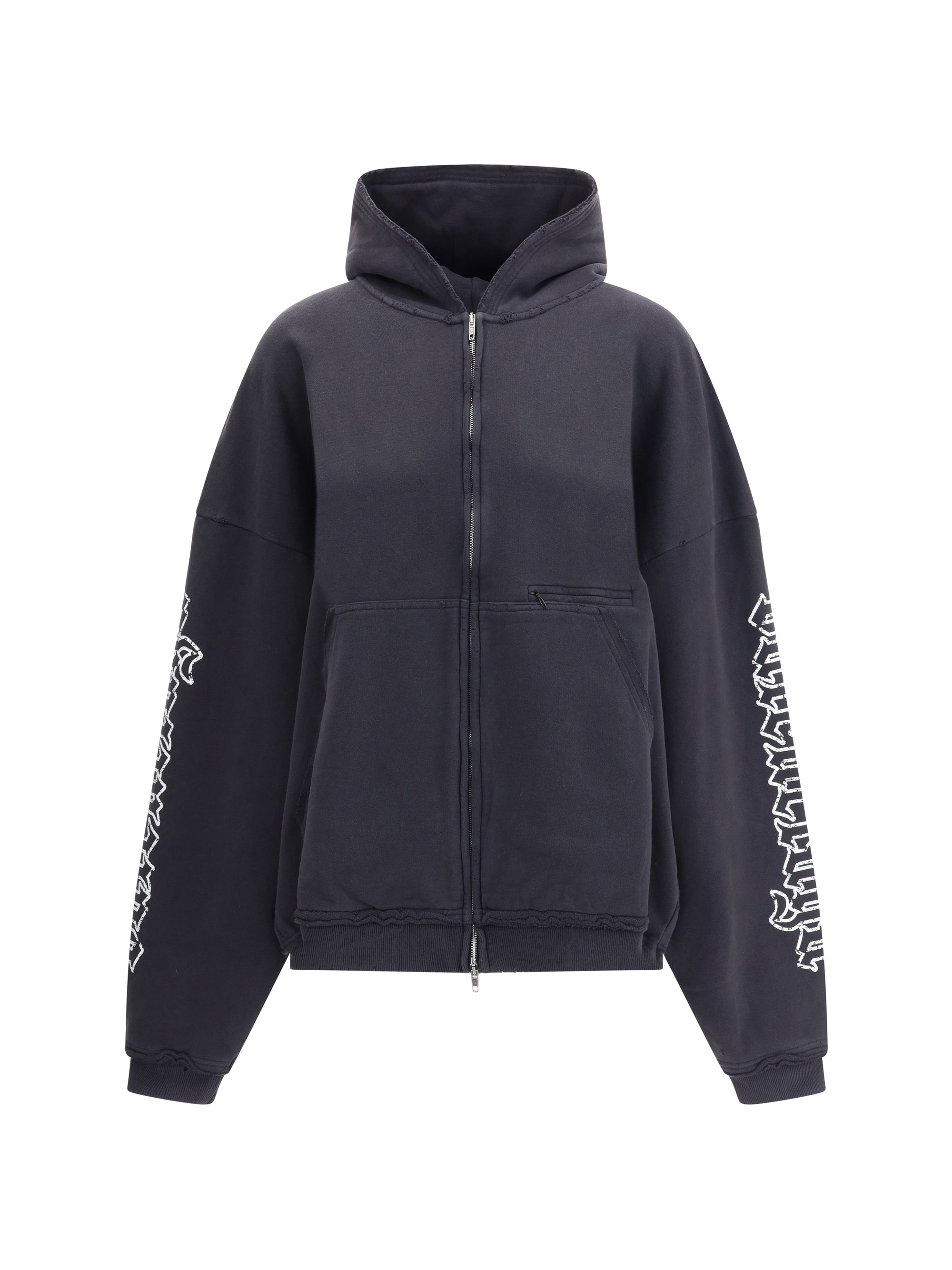 Balenciaga Women Blackletter Script Motif Hoodie