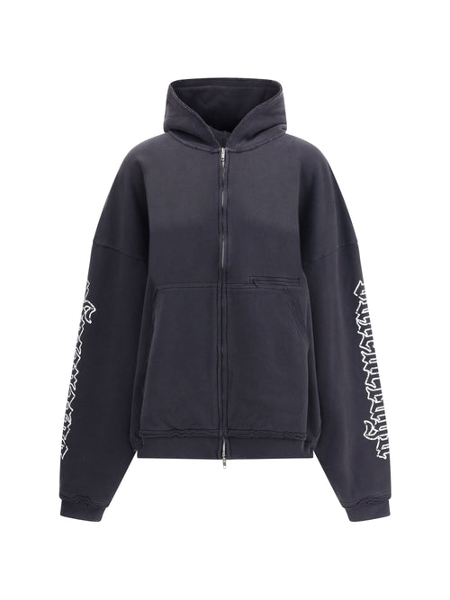 Balenciaga Women Blackletter Script Motif Hoodie
