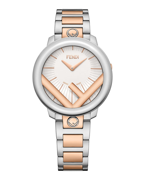 Fendi Womens Run Away Two Tone 36mm Bracelet Fashion Watch