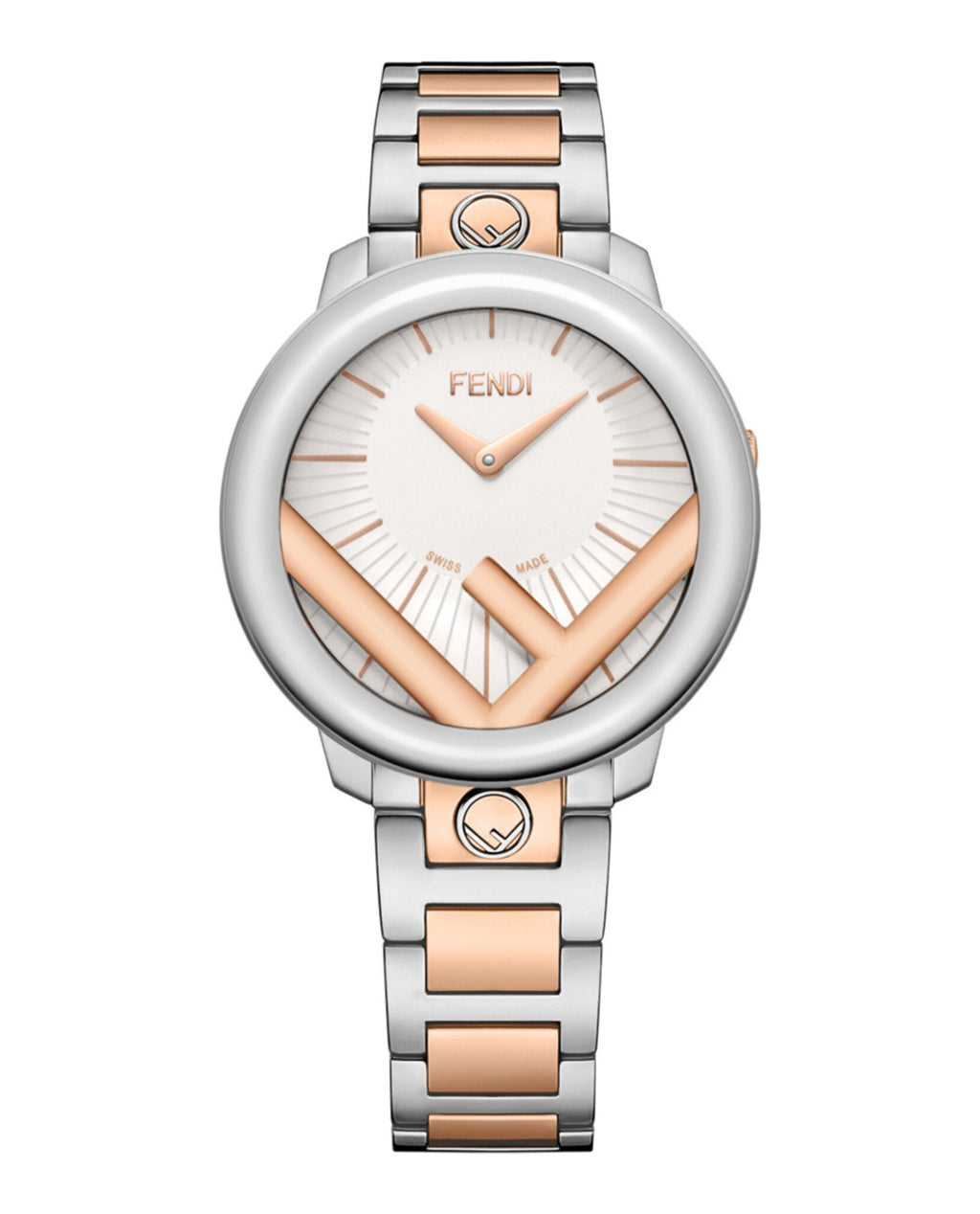 Fendi Womens Run Away Two Tone 36mm Bracelet Fashion Watch