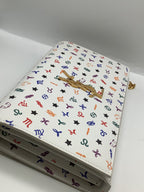 Yves Saint Laurent Zodiac Print White Clutch