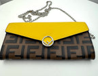 Fendi Continental Wallet with Chain in Red Leather