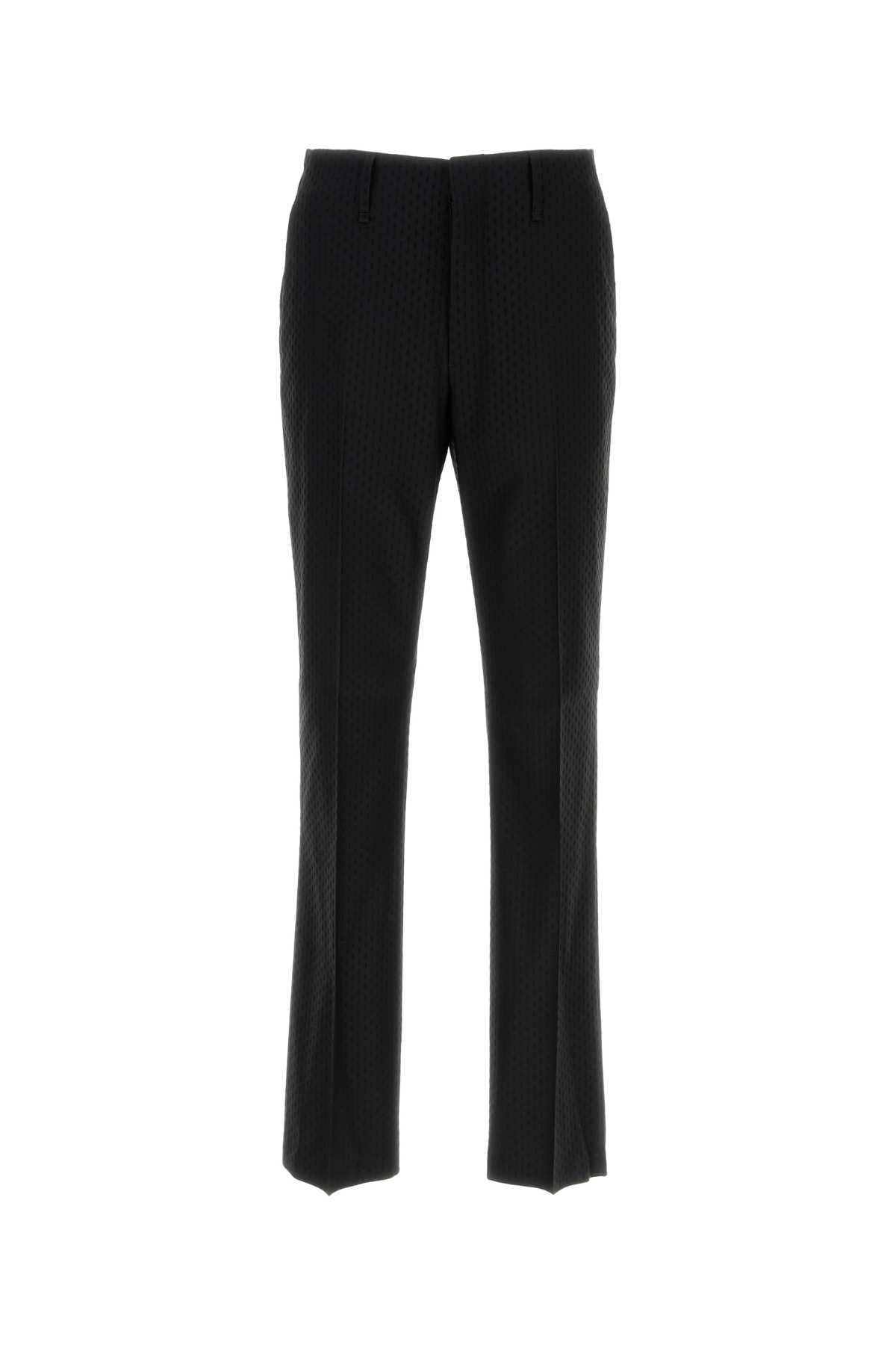FENDI Men's Wool Blend Trousers with Tonal Stitching