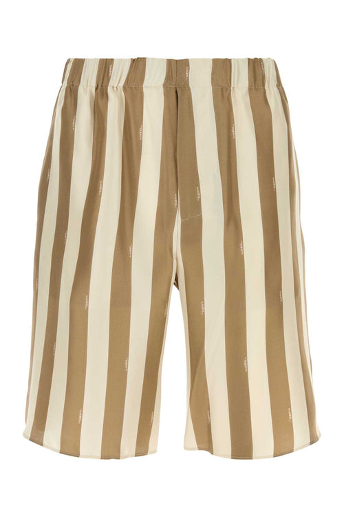 FENDI Men's Mini Printed Silk Bermuda Shorts