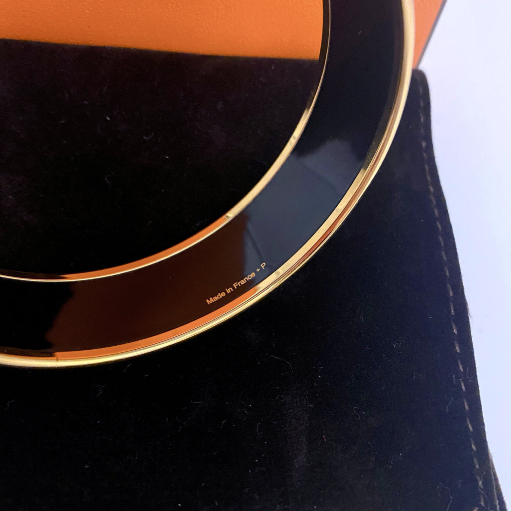 Hermes Wide Enamel Bangle Bracelet
