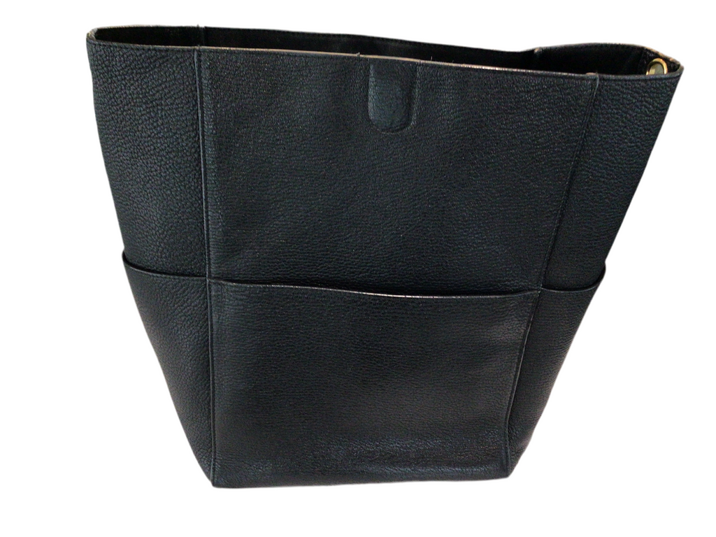 Celine Black Leather Bucket Bag