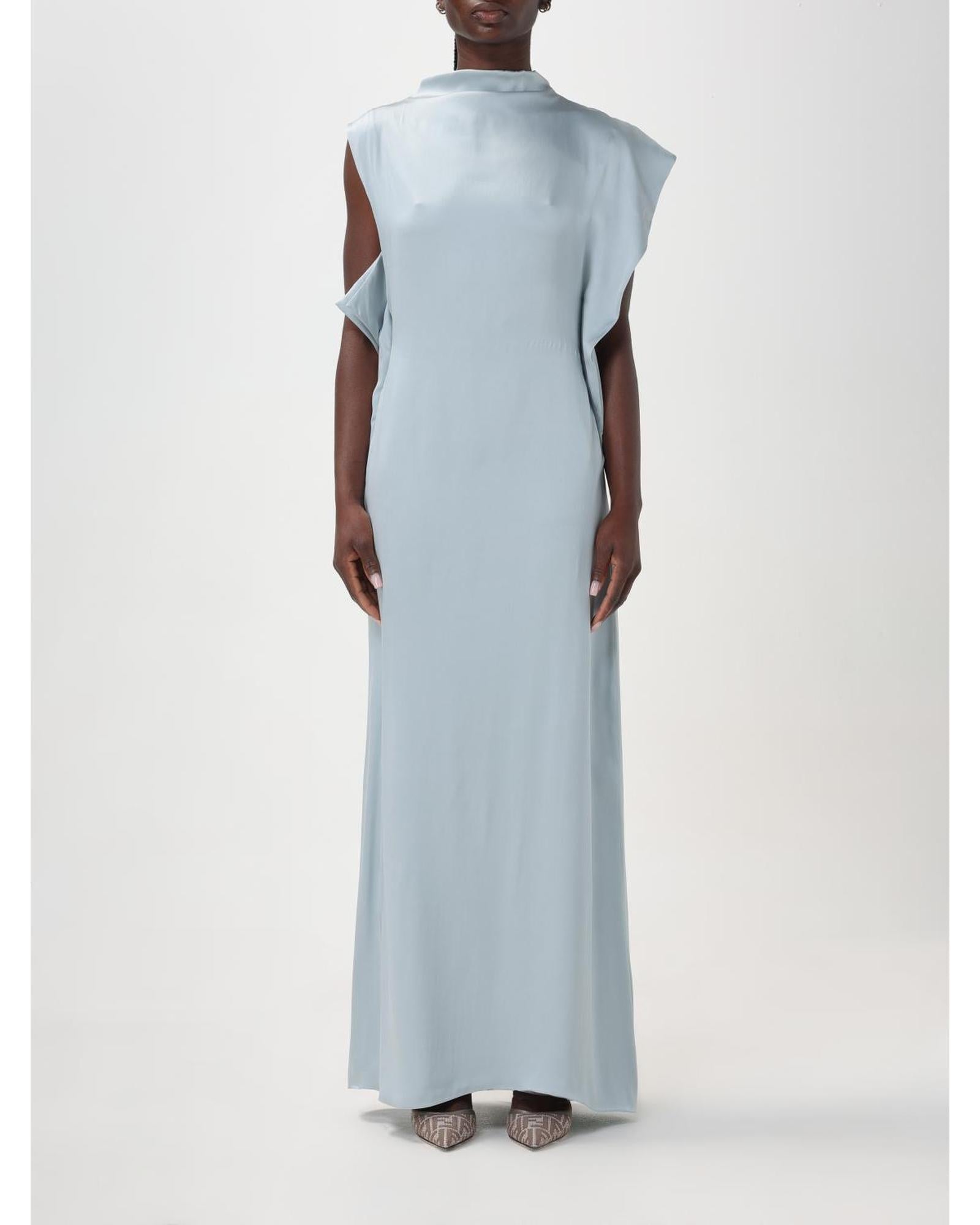 Fendi High Neck Sleeveless Maxi Dress Women Dust Dresses